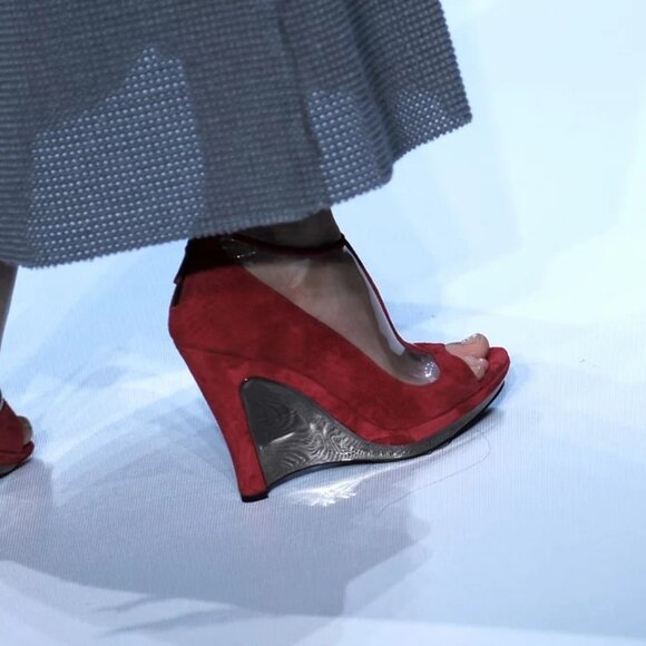 Fendi's Spring/Summer 2009 Wedge Ankle Booties - Turquoise - USED - Size 38 - Picture 3 of 16